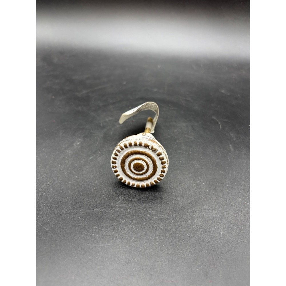 Darice Metal Round Knob Distressed‎ White Gold Decorative Drawer Pull 2in 694